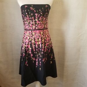 Ann Taylor Loft Floral Strapless Party Dress